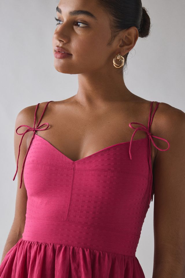 En Saison Bree Merlot Tie-Strap Midi Dress #1