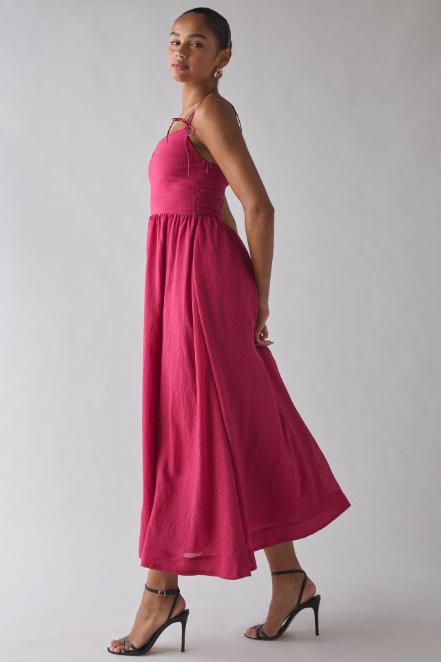 En Saison Bree Merlot Tie-Strap Midi Dress #2
