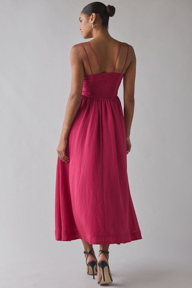 En Saison Bree Merlot Tie-Strap Midi Dress #3