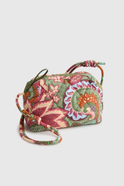 Vera Bradley Quilted Nylon Blake Crossbody Bag In Leaf Me Not Paisley, Women's At Urban Outfitters In Green