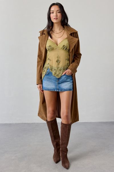 Bdg Onna 2.0 Denim Low-rise Micro Mini Skirt In Indigo, Women's At Urban Outfitters In Purple