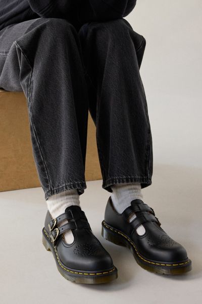 Dr. Martens' Women's 8065 Leather Mary Jane Shoe In Black Smooth, Women's At Urban Outfitters