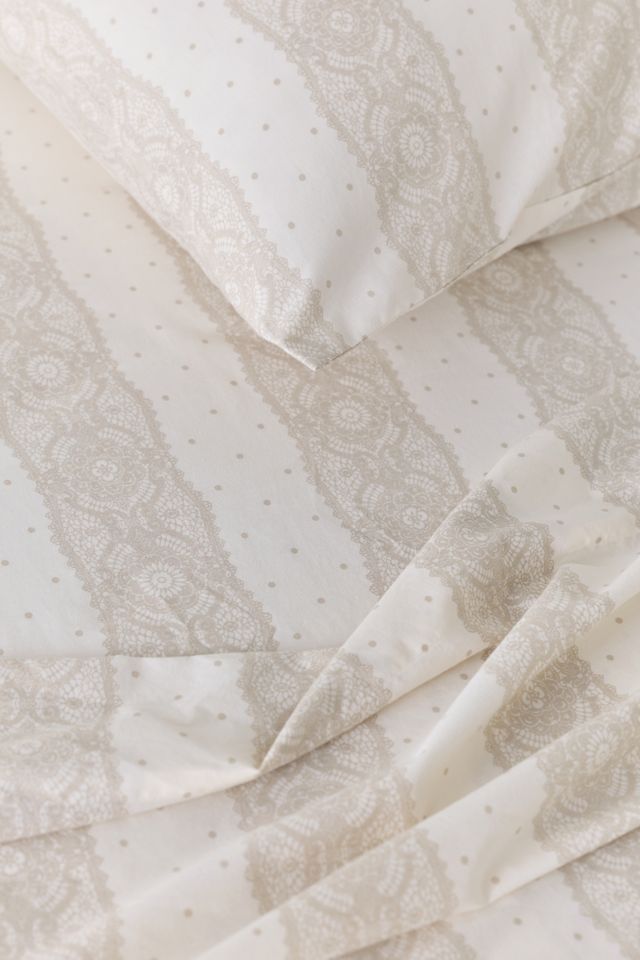 Ensemble de draps à rayures en dentelle #1