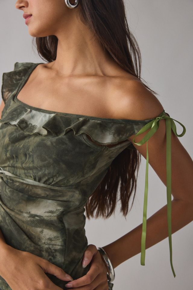 Kiss The Sky Euphoria Asymmetric Ruched Mesh Tank Top #1