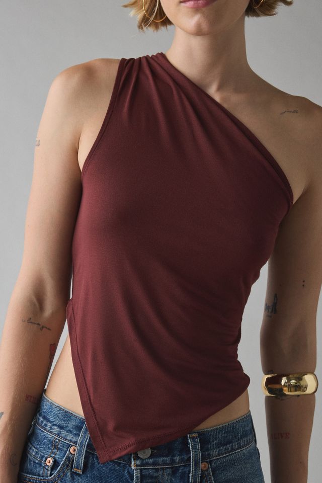 ReMADE By UO Remnants Jersey Knit Twisted One-Shoulder Asymmetrical Top #3