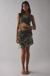 Kiss The Sky Euphoria Asymmetric Ruched Mesh Mini Skirt