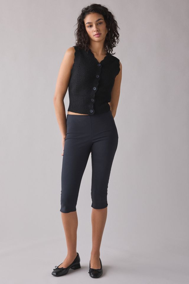 Kimchi Blue Posey Pointelle Knit Cropped Button-Up Sweater Vest #1