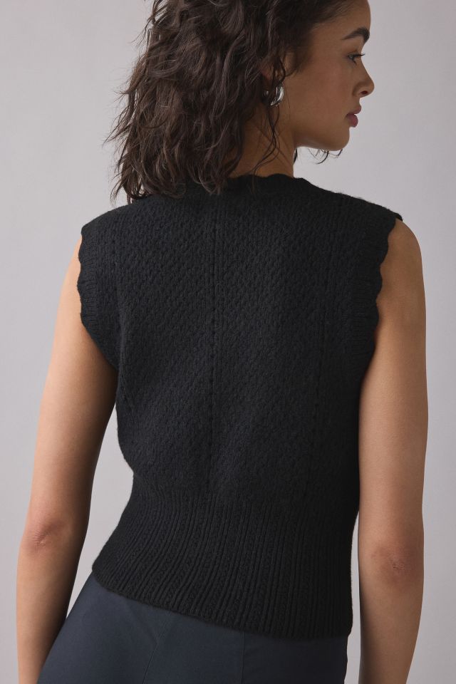 Kimchi Blue Posey Pointelle Knit Cropped Button-Up Sweater Vest #3