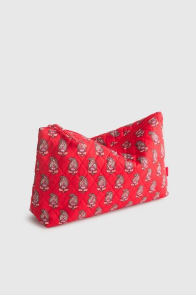Vera Bradley Quilted Cotton Large Pouch In Flowering Paisley Goji Berry, Women's At Urban Outfitters In Red