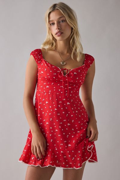 Kiss The Sky Riviera Ditsy Floral Milkmaid Mini Dress