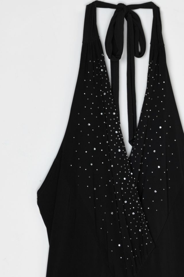 Vintage Y2k Rhinestoned Halter Mini Dress #2