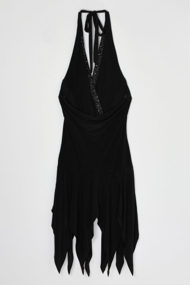 Vintage Y2k Rhinestoned Halter Mini Dress #3