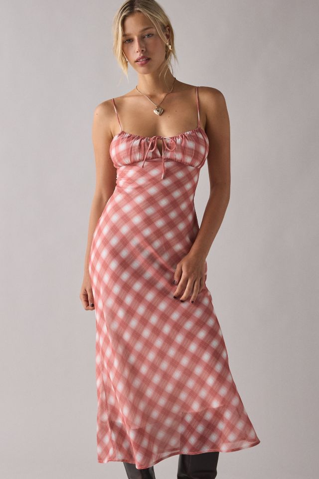 Kiss The Sky Mercer Plaid Tie-Back Maxi Dress #1