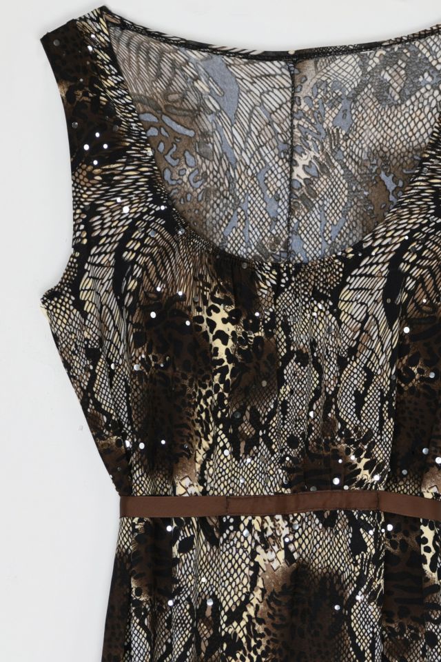 Vintage Y2k Sequined Animal Printed Midi Dress #1