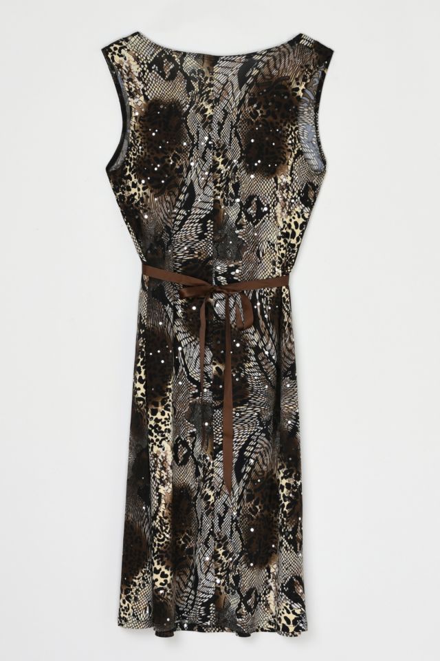 Vintage Y2k Sequined Animal Printed Midi Dress #2