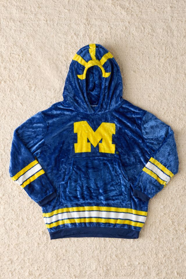 University Of Michigan Helmet Snugible Blanket Hoodie Sweatshirt & Pillow #1