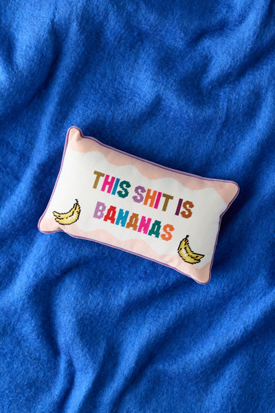 Furbish Needlepoint Throw Pillow By  In This S*** Is Bananas At Urban Outfitters