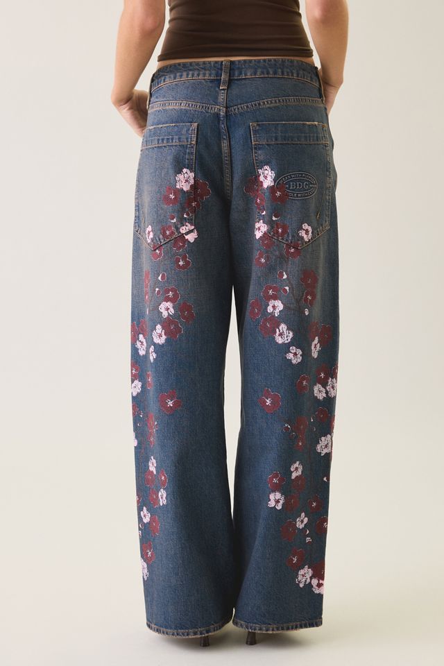 Jeans boyfriend amples Jaya à imprimé fleurs de cerisier BDG #1
