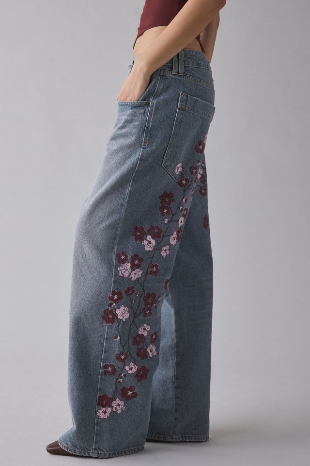 BDG Jaya Cherry Blossom Printed Baggy Boyfriend Jean #1