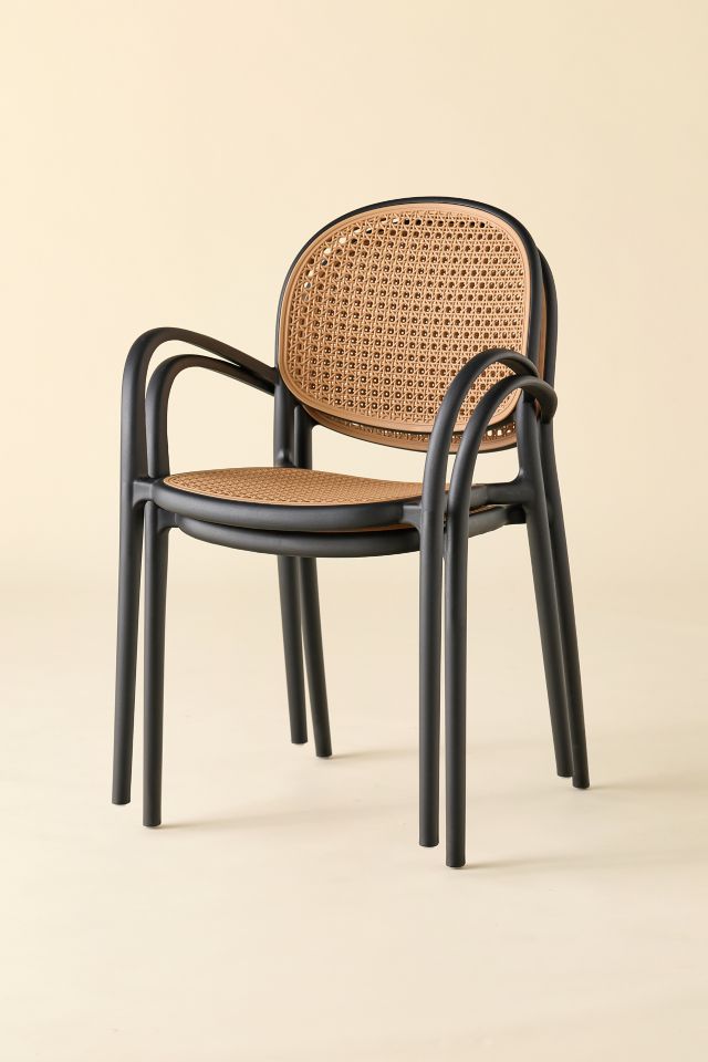 Olivia Woven Plastic Cane Outdoor Dining Chair - Set Of 2 #4