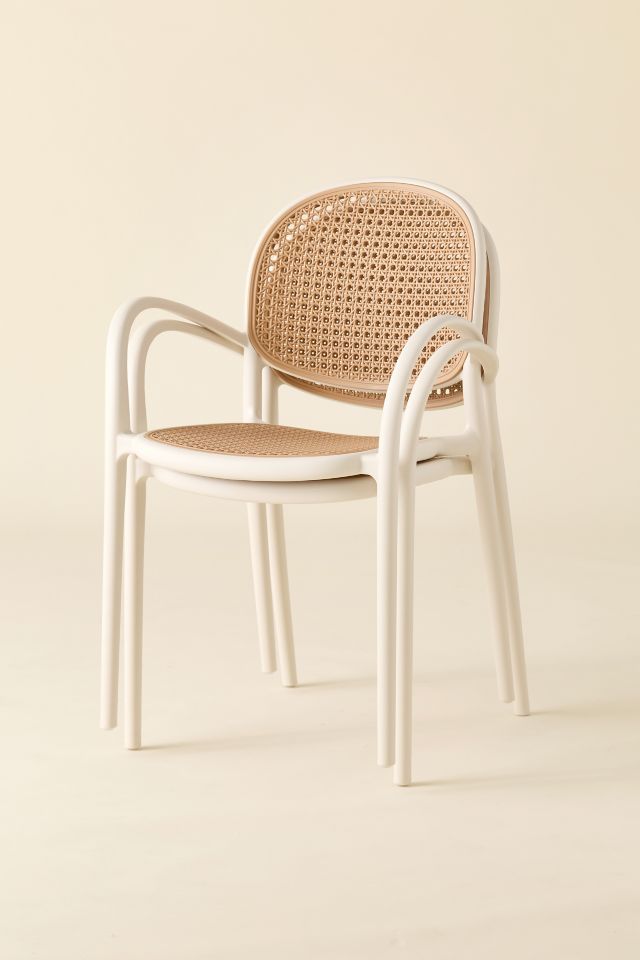 Olivia Woven Plastic Cane Outdoor Dining Chair - Set Of 2 #4