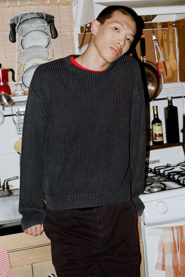 UO Acid Wash Crew Neck Sweater #1