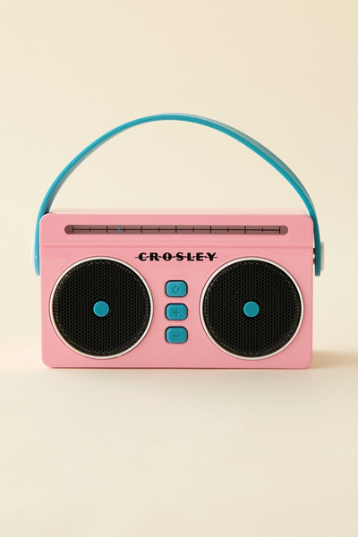 Crosley Mini Boombox Portable Bluetooth Speaker in Flamingo Pink at Urban Outfitters