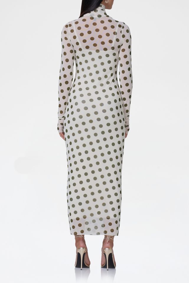 AFRM Shailene Birch Dot Mesh Bodycon Midi Dress #3
