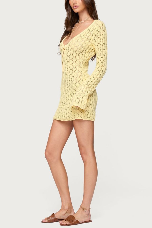 Edikted Brie Cut Out Crochet Mini Dress #3