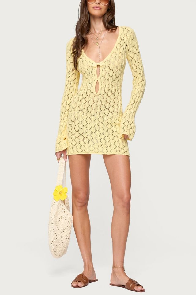 Edikted Brie Cut Out Crochet Mini Dress #4