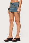 Edikted Ronan Zip Up Denim Mini Skort