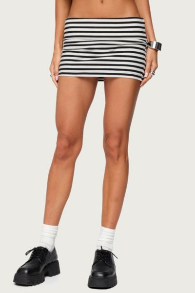 Edikted Rylan Striped Fold Over Mini Skort