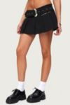Edikted Kore Belt Pleated Denim Micro Skort