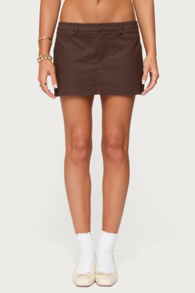 Edikted Kennie Low Rise Miniskort In Brown
