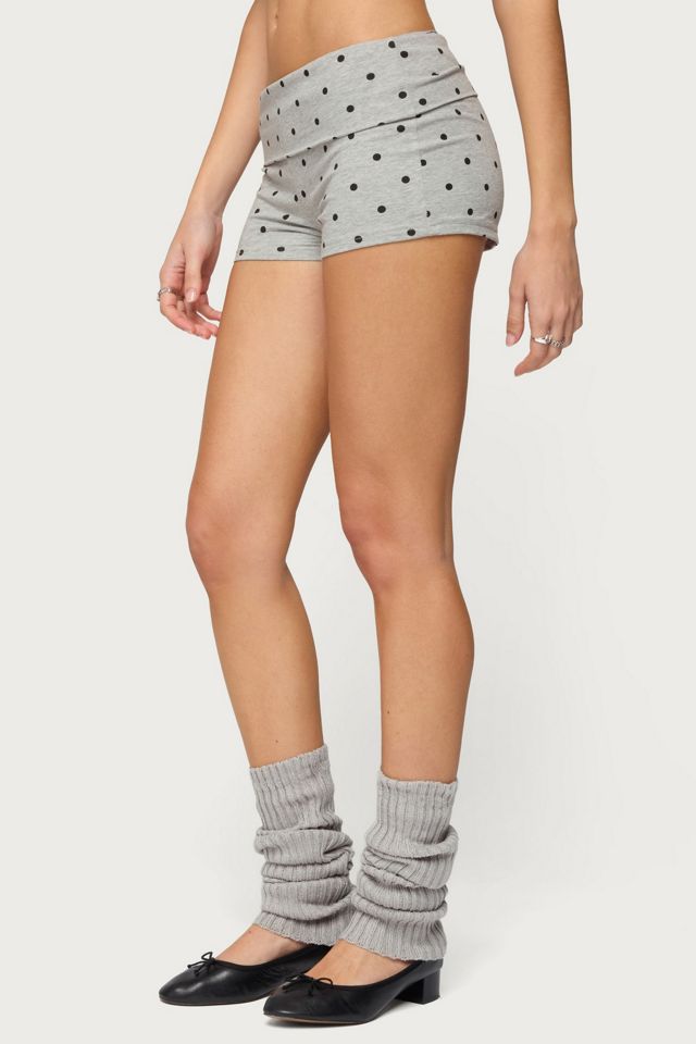 Edikted Chelsie Polka Dot Foldover Shorts #2