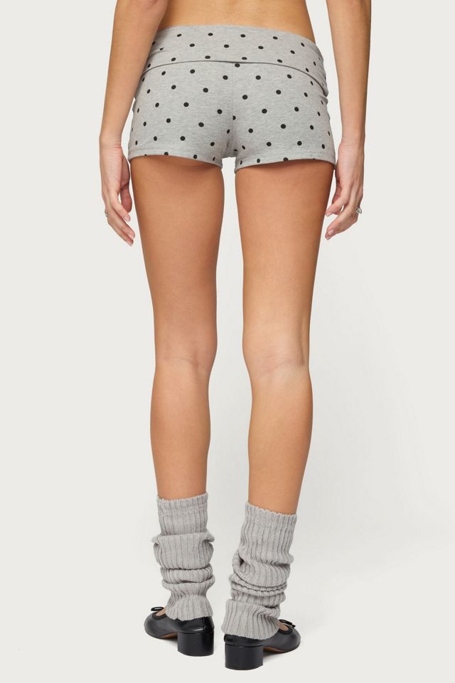 Edikted Chelsie Polka Dot Foldover Shorts #3