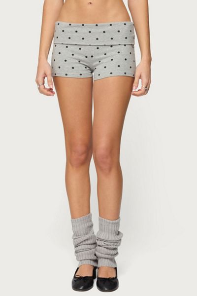 Edikted Chelsie Polka Dot Foldover Shorts