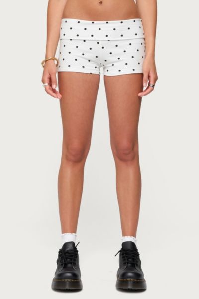 Edikted Chelsie Polka Dot Foldover Shorts