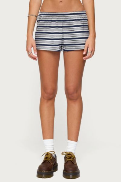 Edikted Glennon Striped Shorts In Navy, Women's At Urban Outfitters In Blue