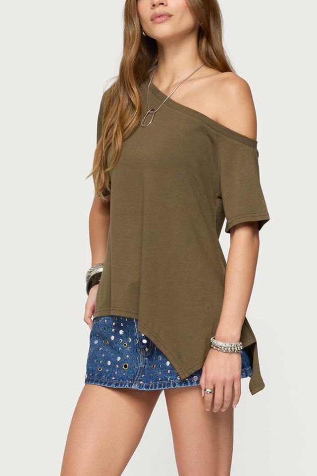 Edikted Studded Grommet Denim Mini Skort #1
