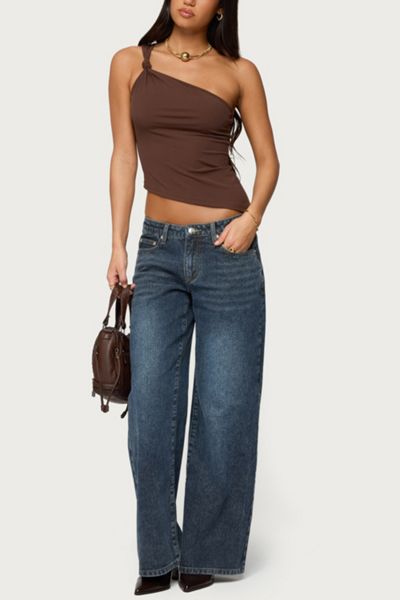 Edikted Knotted One Shoulder Asymmetric Top
