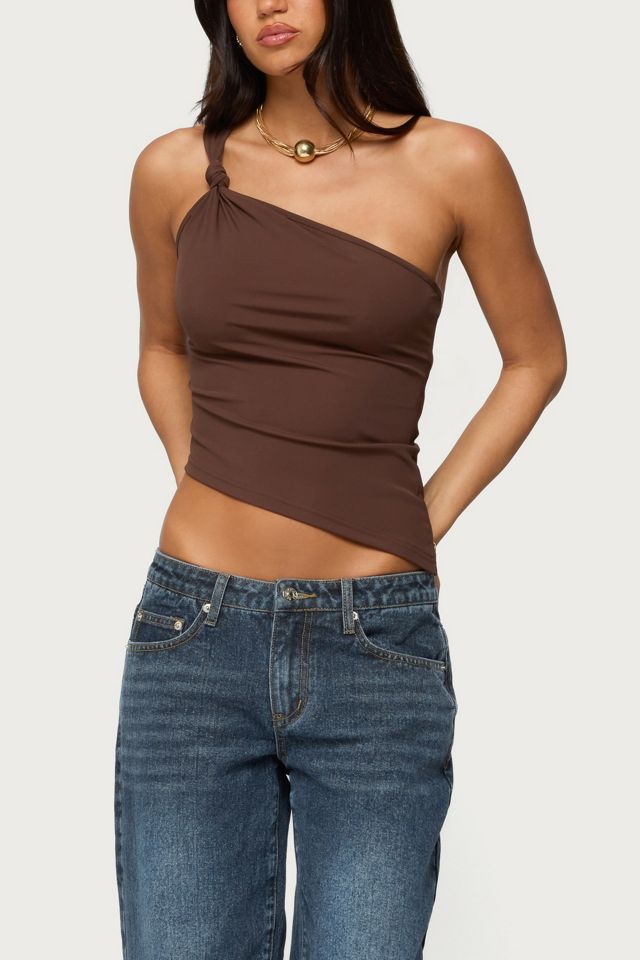 Edikted Knotted One Shoulder Asymmetric Top #3
