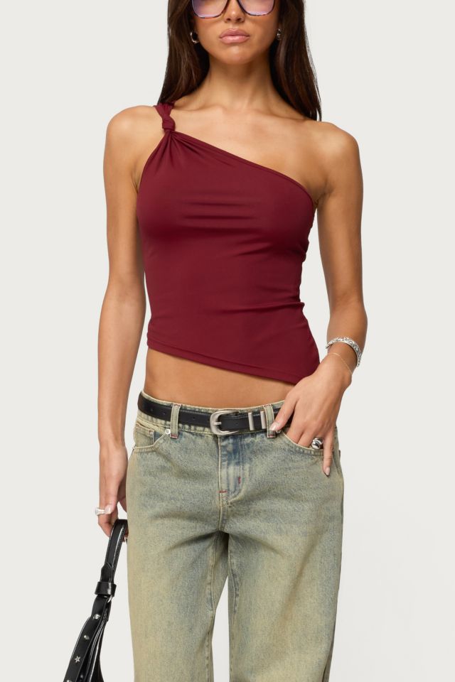 Edikted Knotted One Shoulder Asymmetric Top #3