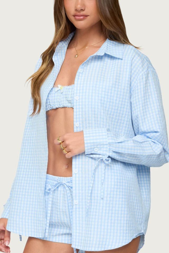 Edikted Yaffa Oversized Gingham Button Up Shirt #2