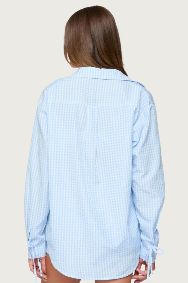 Edikted Yaffa Oversized Gingham Button Up Shirt #4
