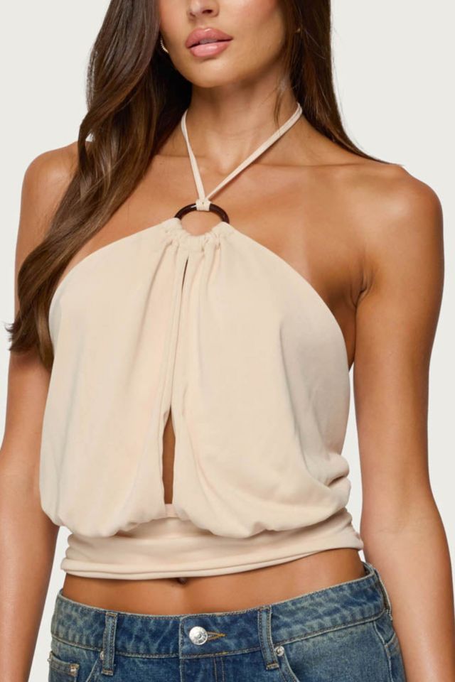 Edikted Khalia Backless Cut Out Halter Top