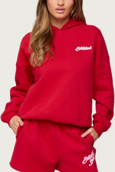 Edikted So Sporty Hoodie In Red, Women's At Urban Outfitters