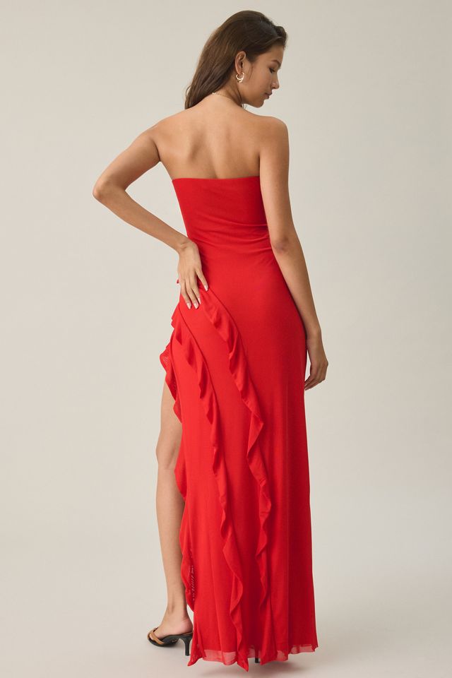 AFRM Siobhan Asymmetric Ruffle Strapless Maxi Dress #2