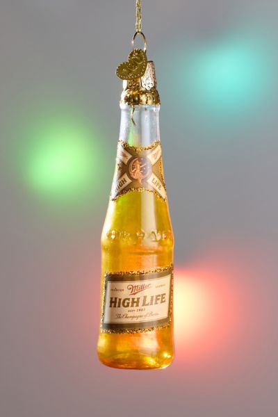 Miller High Life Bottle Glass Ornament