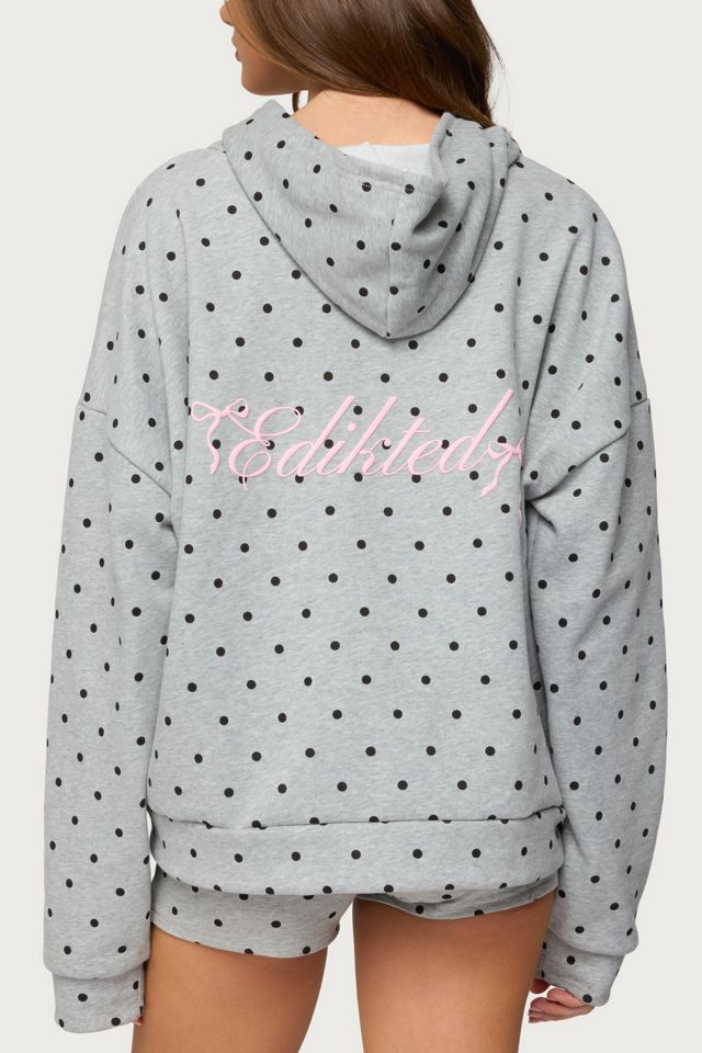 Edikted Chelsie Polka Dot Hoodie | Urban Outfitters